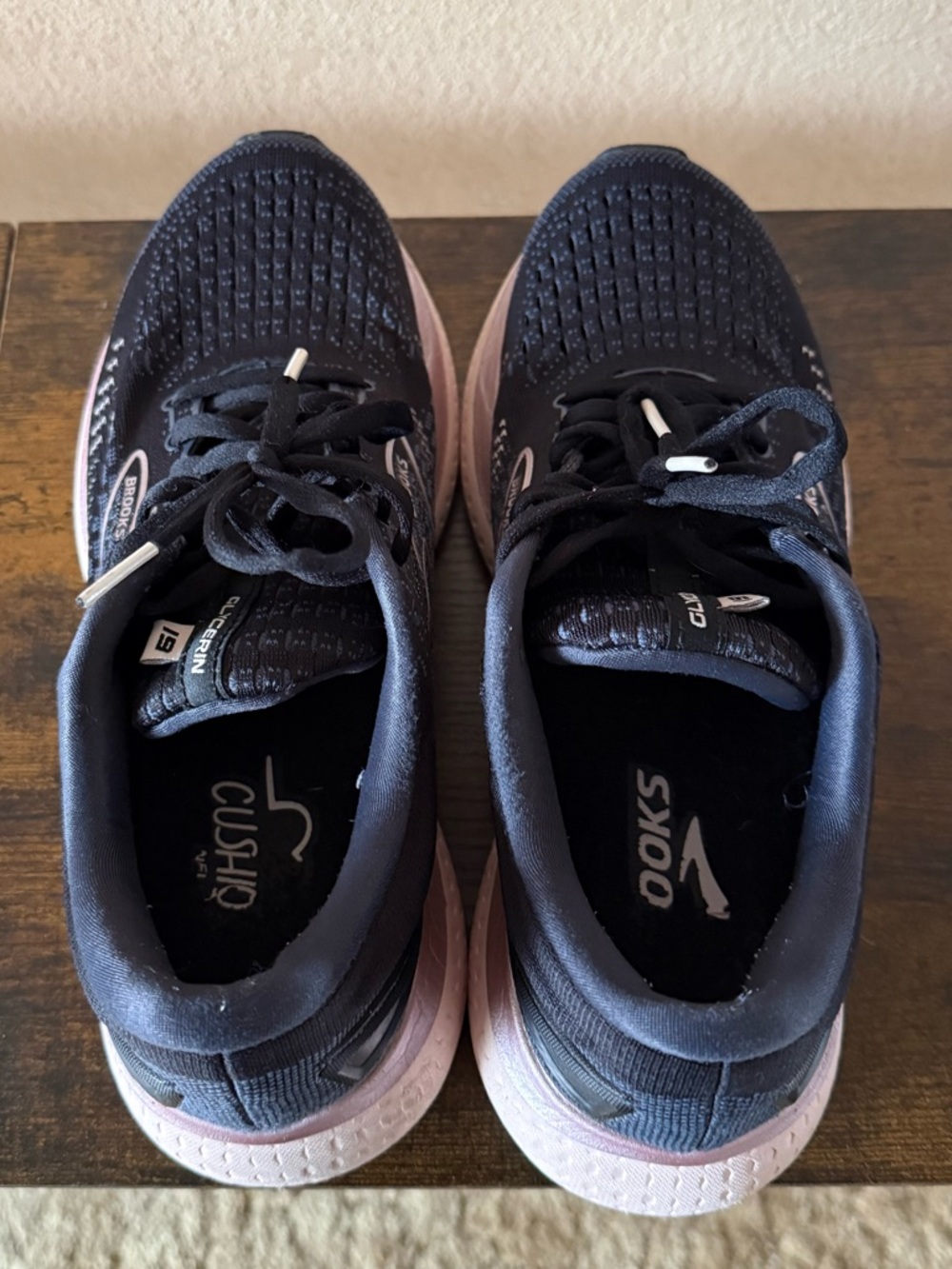 Brooks Women’s Glycerin 19 Black and Light Pink/Purple Running Sneakers